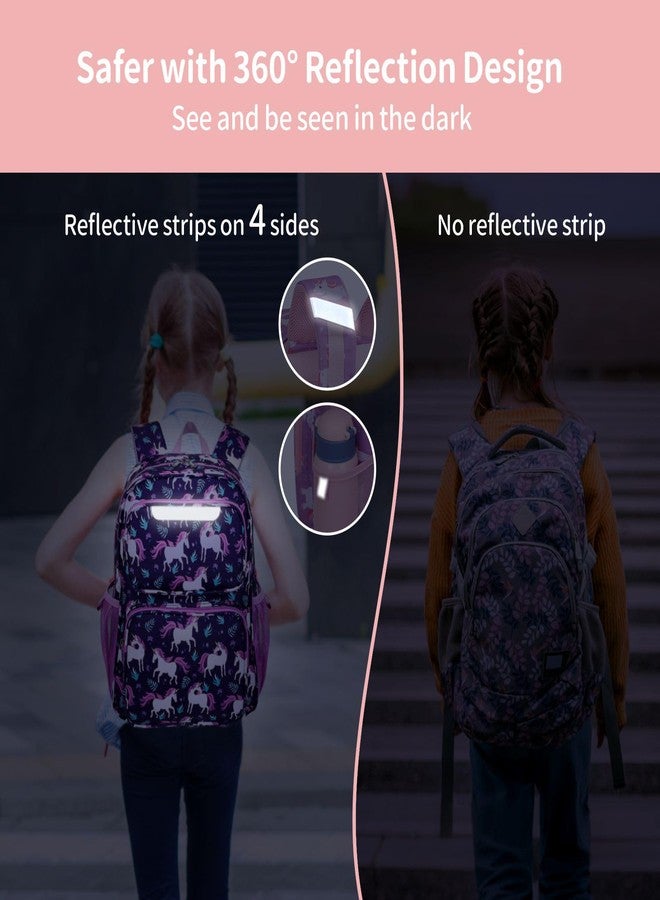 BrainyBees Kids Backpack for Boys Girls - 15 Inch Preschool Kindergarten Elementary Backpack for Kids Aged 3 to 8, 01 Deep Purple Unicorn, 15 Inch, Kids Backpack - Image 5