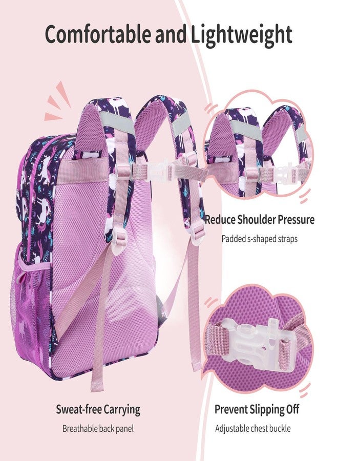 BrainyBees Kids Backpack for Boys Girls - 15 Inch Preschool Kindergarten Elementary Backpack for Kids Aged 3 to 8, 01 Deep Purple Unicorn, 15 Inch, Kids Backpack - Image 3