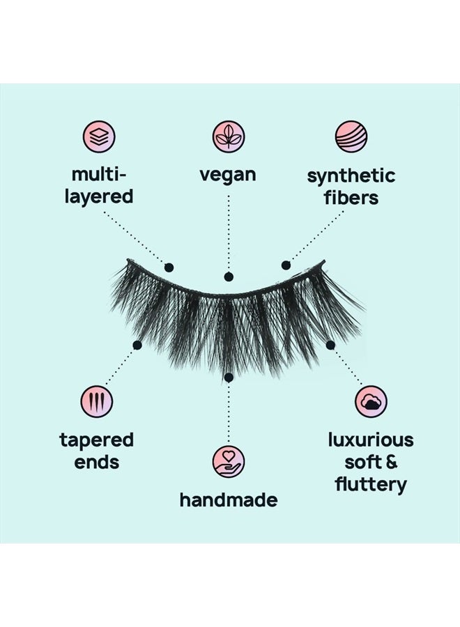 AOA Studio 3D False Eyelash 5 Pairs Natural Handmade Eyelashes Natural Volume Reusable Soft Makeup False Eyelashes 100 Percent Handmade Cruelty Free (Elidia) - Image 3