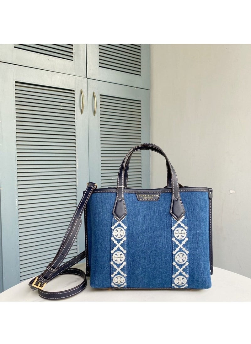Tory Burch Canvas Tote Shoulder Bag Handbag 29.5*19.5*10cm