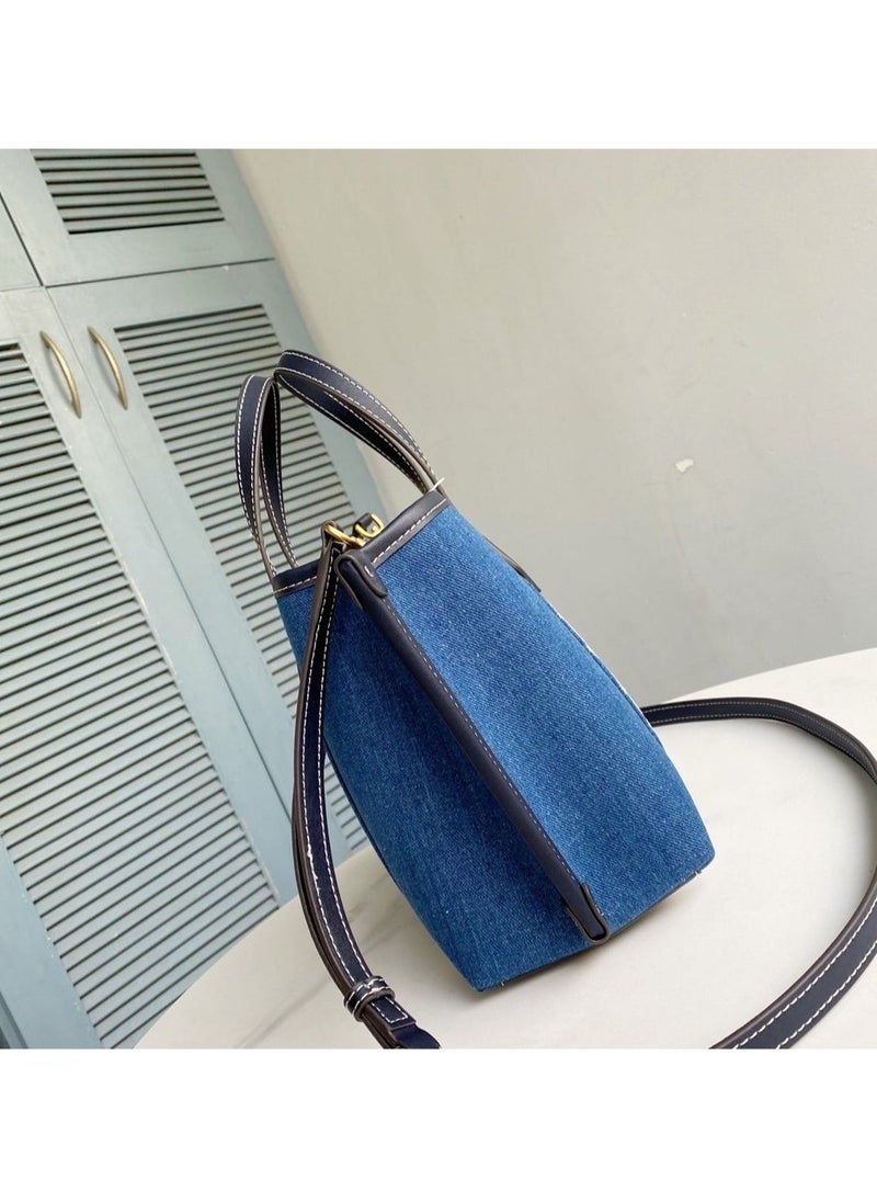 Tory Burch Canvas Tote Shoulder Bag Handbag 29.5*19.5*10cm
