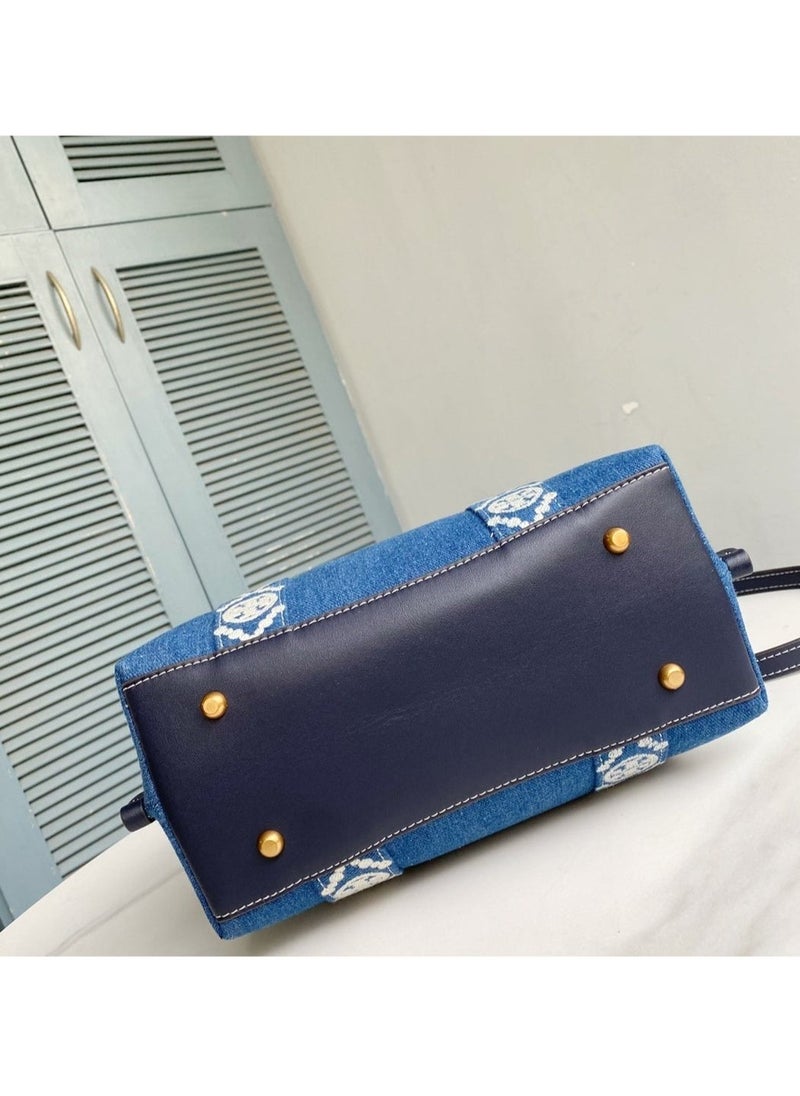 Tory Burch Canvas Tote Shoulder Bag Handbag 29.5*19.5*10cm