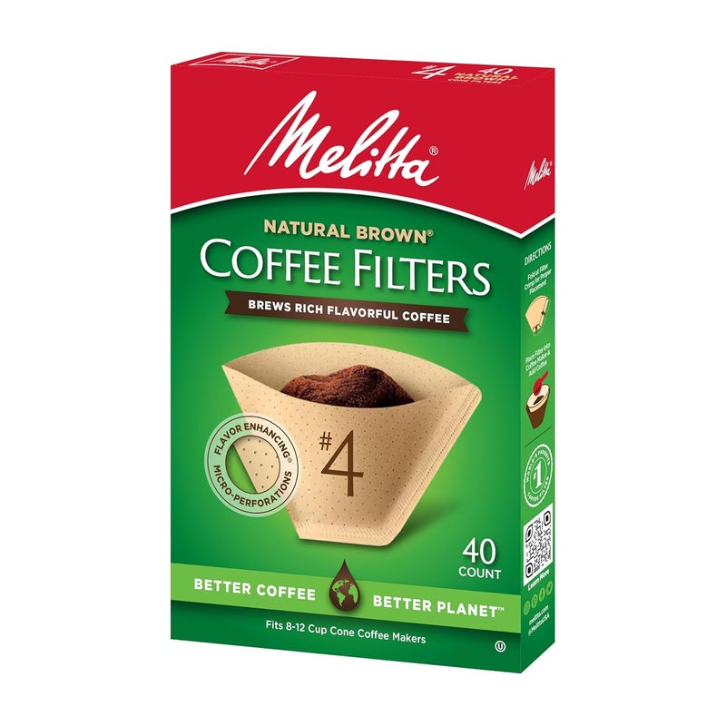 Melitta Melitta 4 Cone Coffee Filters Unbleached Natural Brown 40 Total Filters Count  Packaging May Vary - Image 5