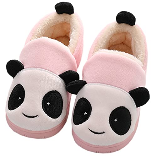 KVbabby Girls House Slippers Kids Plush House Shoes Boys Warm Cartoon Slippers Cute Animal Winter Indoor Shoes Pink 7-8 M US Toddler = Label Size 16/17 - Image 1