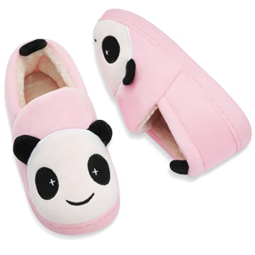 KVbabby Girls House Slippers Kids Plush House Shoes Boys Warm Cartoon Slippers Cute Animal Winter Indoor Shoes Pink 7-8 M US Toddler = Label Size 16/17 - Image 4