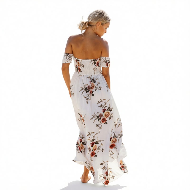 Printed Wrap Midi Dress Beach Vacation Maxi Dress - Image 4