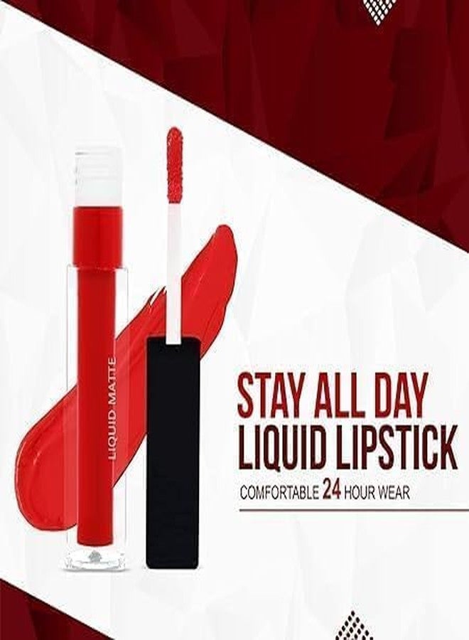 WUTEND Matte Mini Non-Transfer Waterproof Liquid Matte Mini Lipstick Set | Long-Lasting Smudge-Proof Lip Colors | Combo Pack of 4 Trendy Shades for Women - Image 2