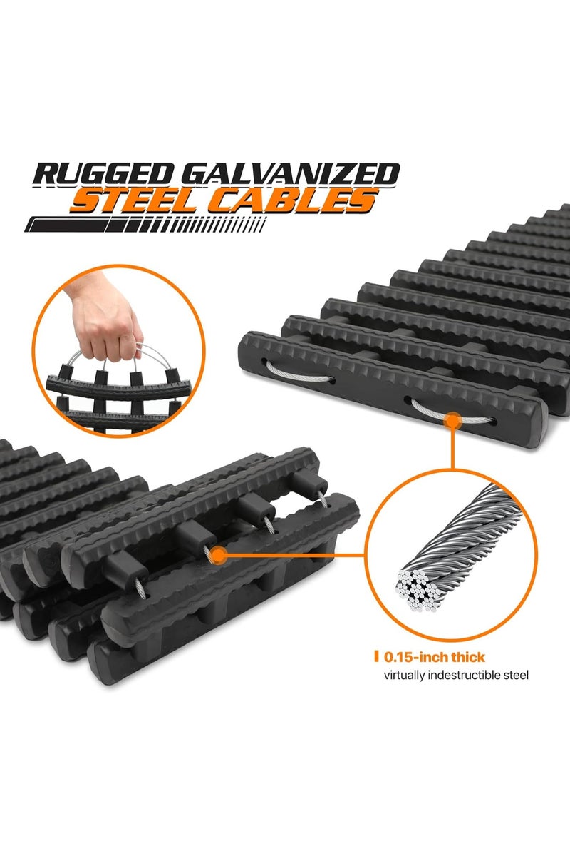 Tire Traction Mat Portable Recovery Track for Vehicle to Get Unstuck from Snow, Ice, Mud, and Sand, (Size : 60 * 22cm/24 * 8.6inch) (60 * 22cm/24 * 8.6inch) Recovery Traction Mat with Bag for Cars, Trucks, Van or Fleet Vehicle, Load 7.7 Ton - Image 3