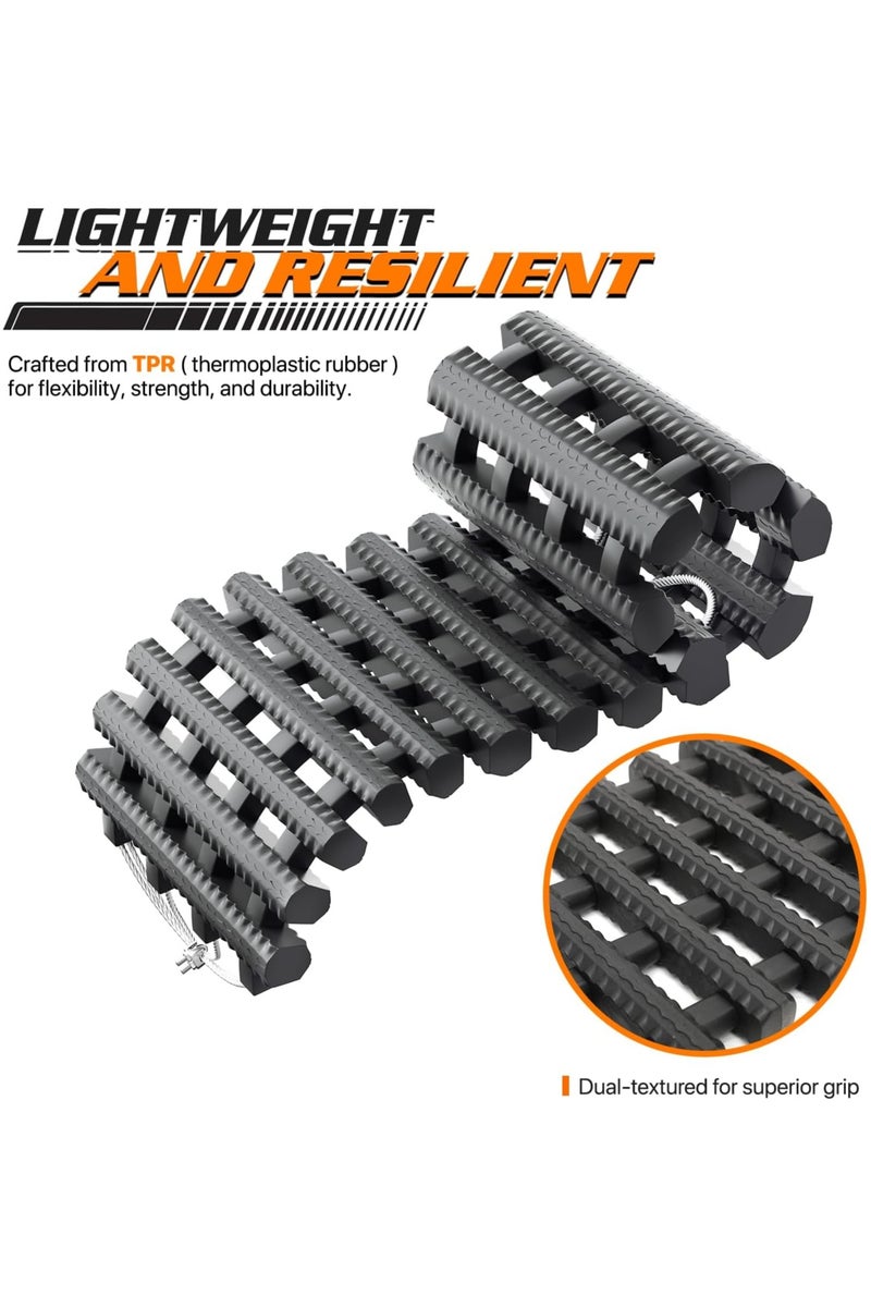 Tire Traction Mat Portable Recovery Track for Vehicle to Get Unstuck from Snow, Ice, Mud, and Sand, (Size : 60 * 22cm/24 * 8.6inch) (60 * 22cm/24 * 8.6inch) Recovery Traction Mat with Bag for Cars, Trucks, Van or Fleet Vehicle, Load 7.7 Ton - Image 4