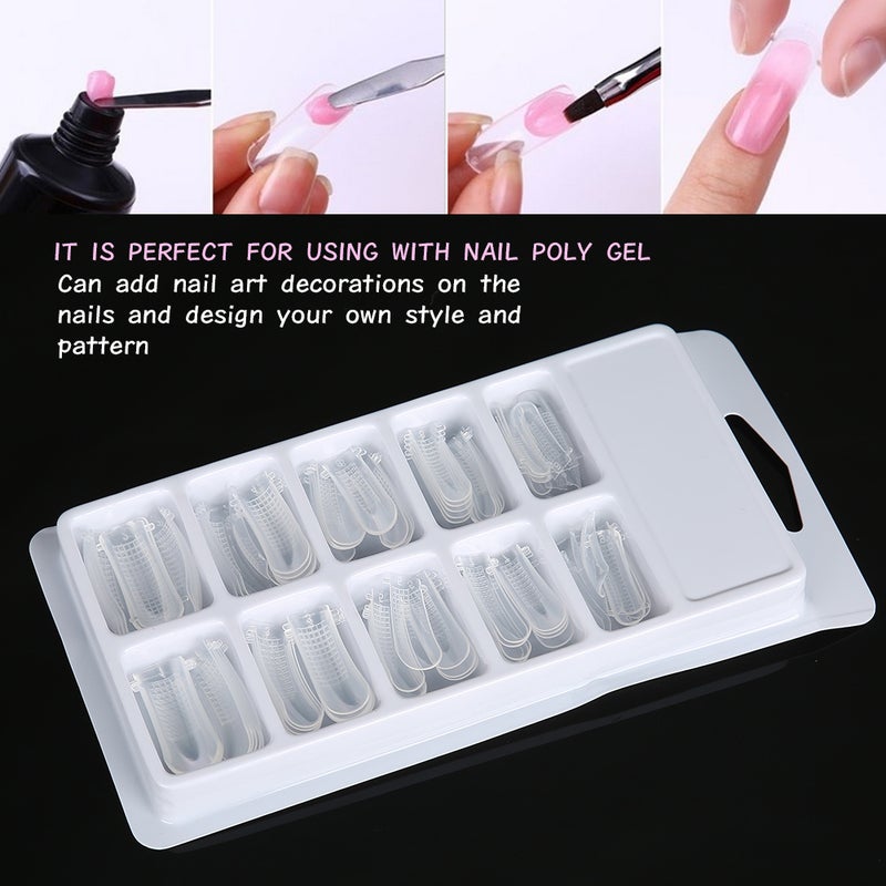 100pcs Clear Nail Form Full Cover Quick Building Gel Mold Tips Nail Extension DIY Manicure Tool - Image 5