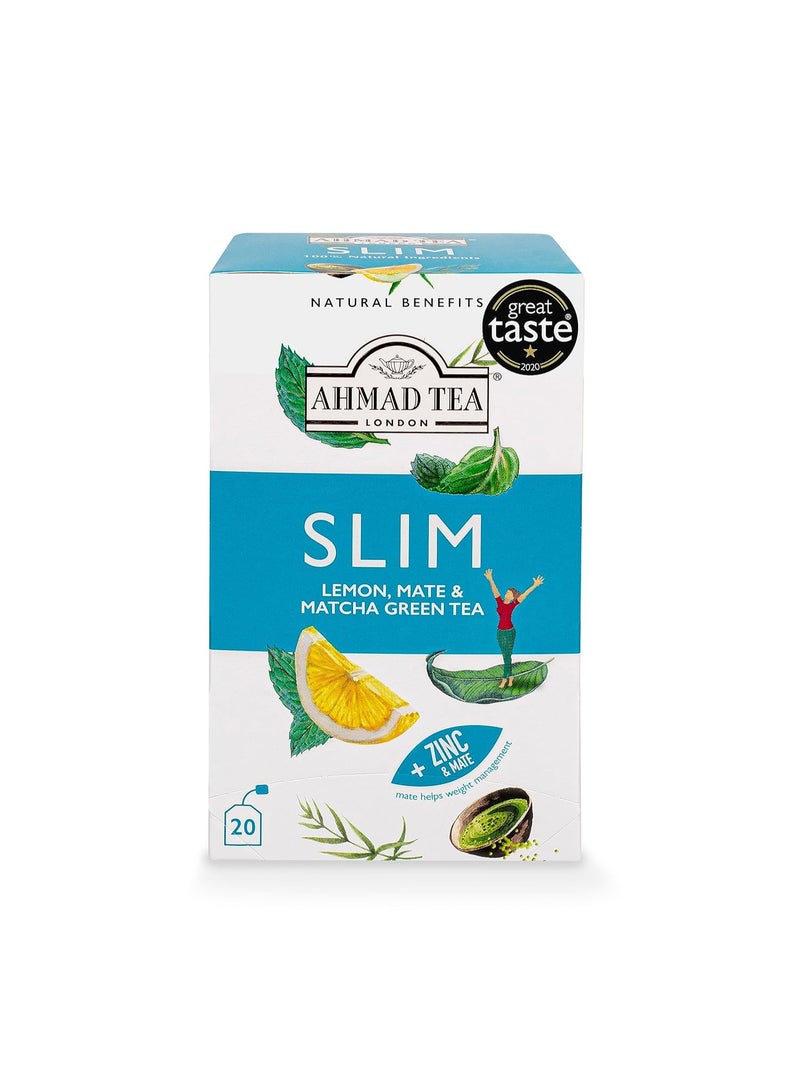 أحمد تي شاي سليم ليمون ماتي وماتشا الأخضر مع الزنك، فوائد طبيعية، 20 كيس شاي - Image 5