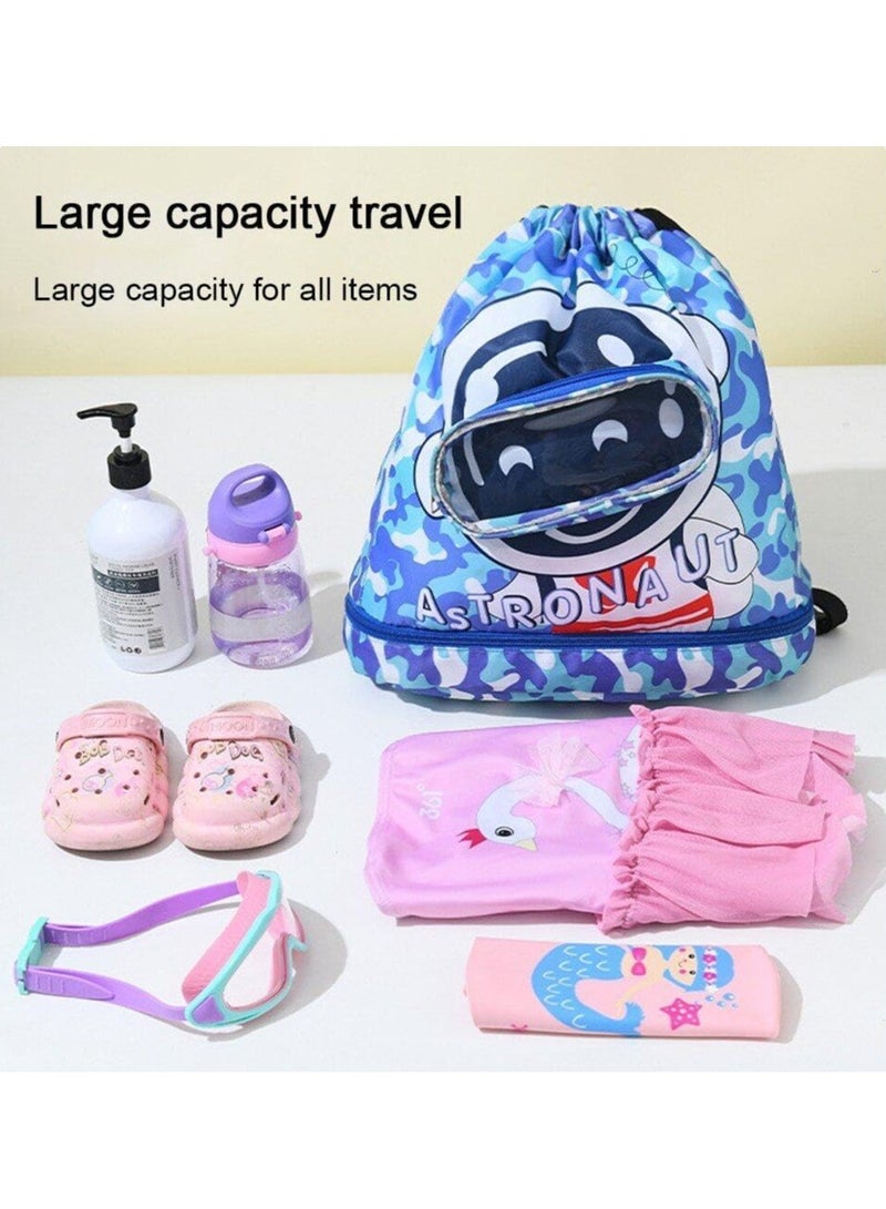 Swimming Bags for Kids, Kids Swimming Backpack,School Bag Dry Wet Separation,Sports Gym PE Bag,Waterproof Beach Backpack for Swimming Beach Pool School Gym Sports Travel  - Image 3