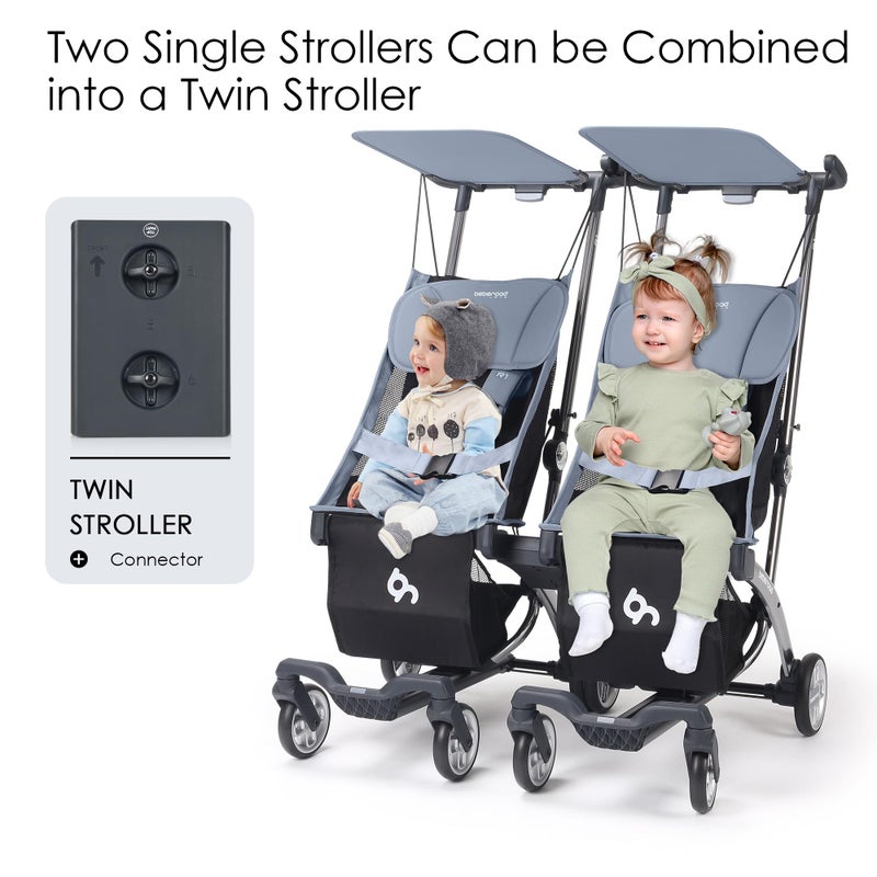 Beberoad Love R1 Stroller Connector, Twin Stroller Double Stroller Connector for R1 Travel Stroller, Turns Two Single R1 Strollers into a Double Stroller (Only Fits for R1 Stroller) - Image 2