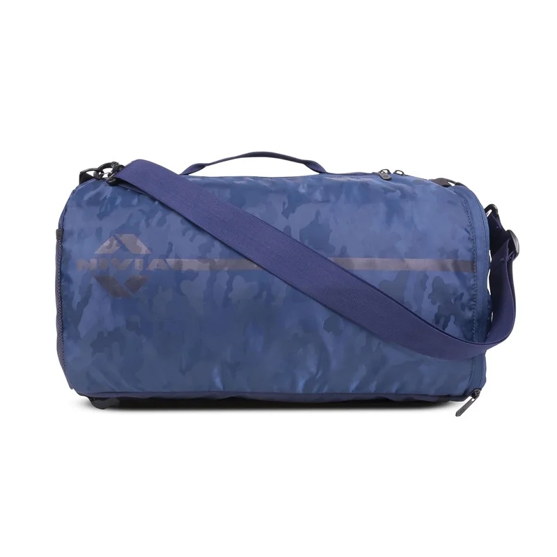 نيفيا Nivia Solo Gym Duffle Bag with Ventilated Shoe Compartment and Convertible Carry System - 25 Litres Capacity (Blue)