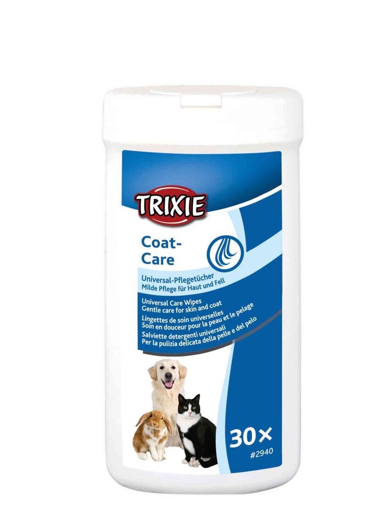 تريكسي مناديل العناية بالفراء و تنظيف الحيوانات الأليفة 30 حبة
