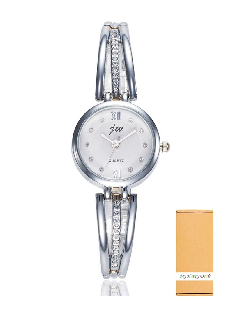 JW New Fashion Rhinestone Women’s Quartz Stainless Steel Watch Bracelet - Image 1