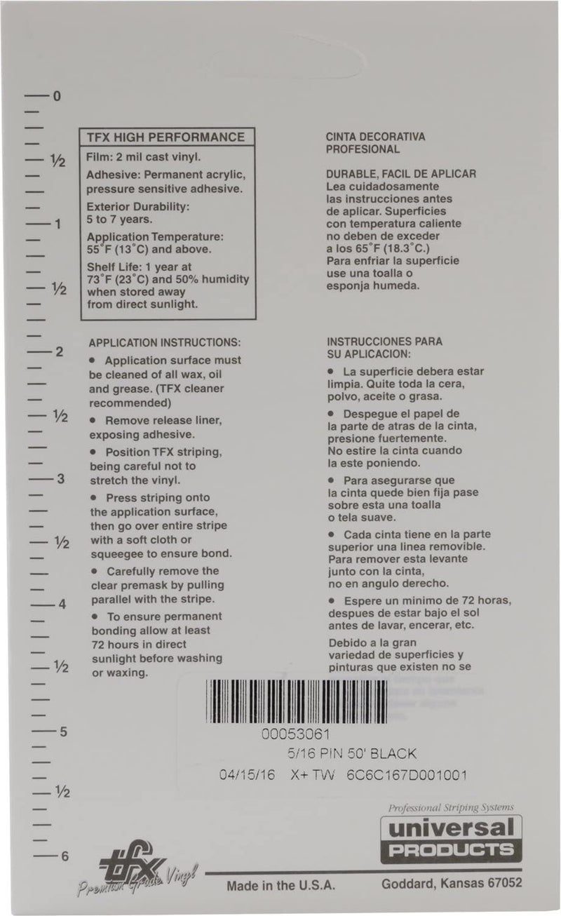 Universal TFX 00053061 - Auto Customizing Dual Pinstripe - 5/16" x 50' (1/8” Stripe, 1/8" Gap, Then 1/16” Stripe) - 061-Black - Image 3