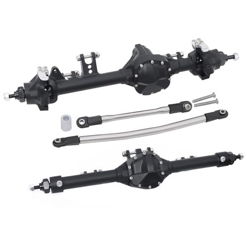 FACCNOY CNC Aluminum Front Rear Straight Axle for 110 RC Crawler Axial SCX10 II Vanquish VS410 Chassis Black - Image 1