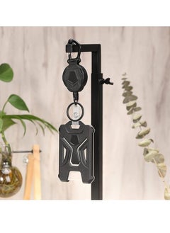 OUYoo OUYoo Retractable Badge Holder, Heavy Duty Carabiner Keychain, Tactical ID Card Holder with 31.5" Retractable Badge Reel（Black）  - Image 5
