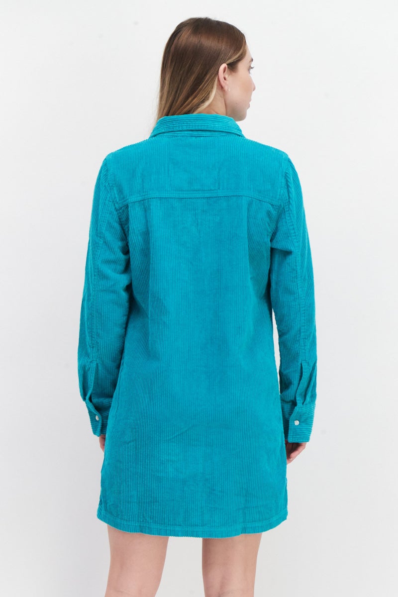 RIVER ISLAND Women Plain Mini Shirt Dress, Green - Image 3