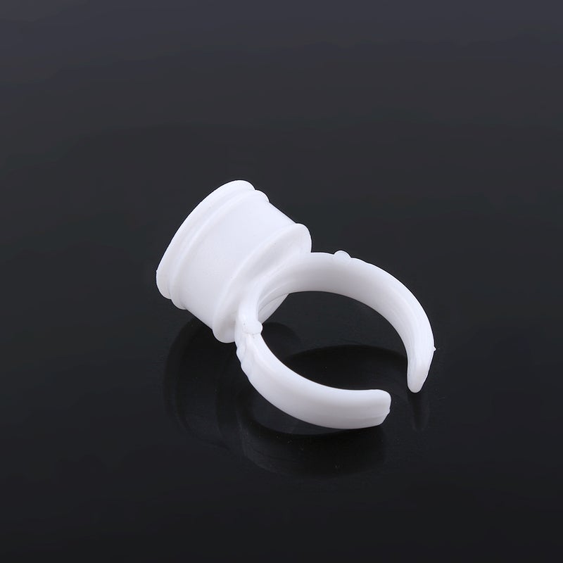 100pcs Disposable Glue Ring Pallet Holder for Eyelash Extension White Plastic Glue Pallet Tatt - Image 3