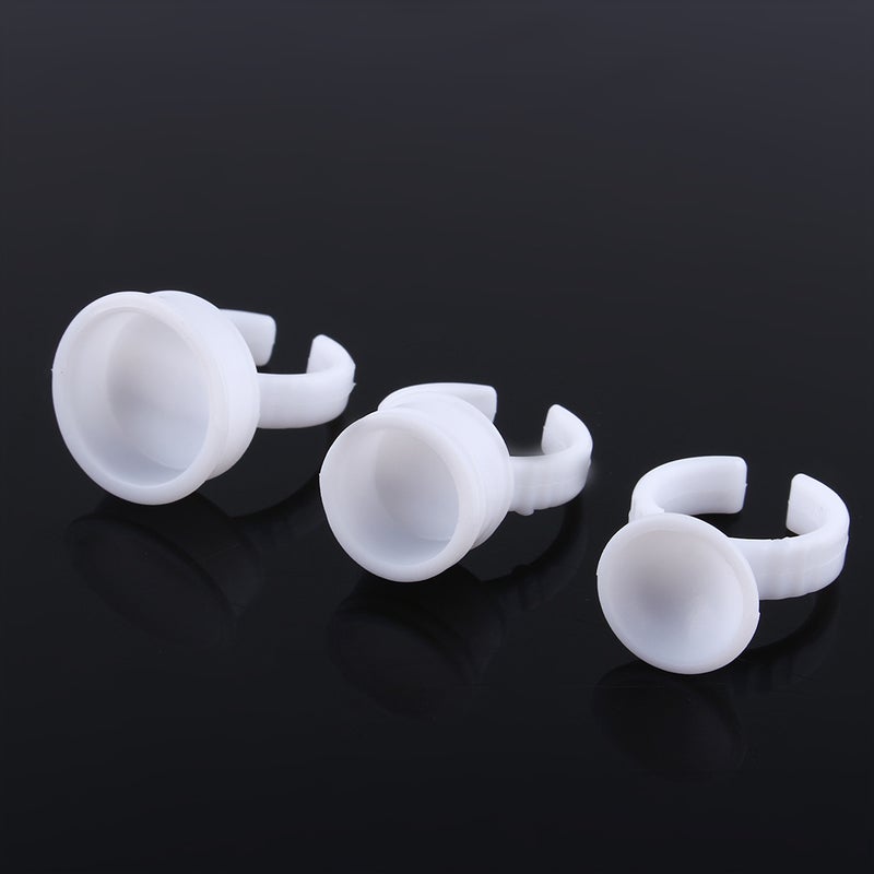 100pcs Disposable Glue Ring Pallet Holder for Eyelash Extension White Plastic Glue Pallet Tatt - Image 5