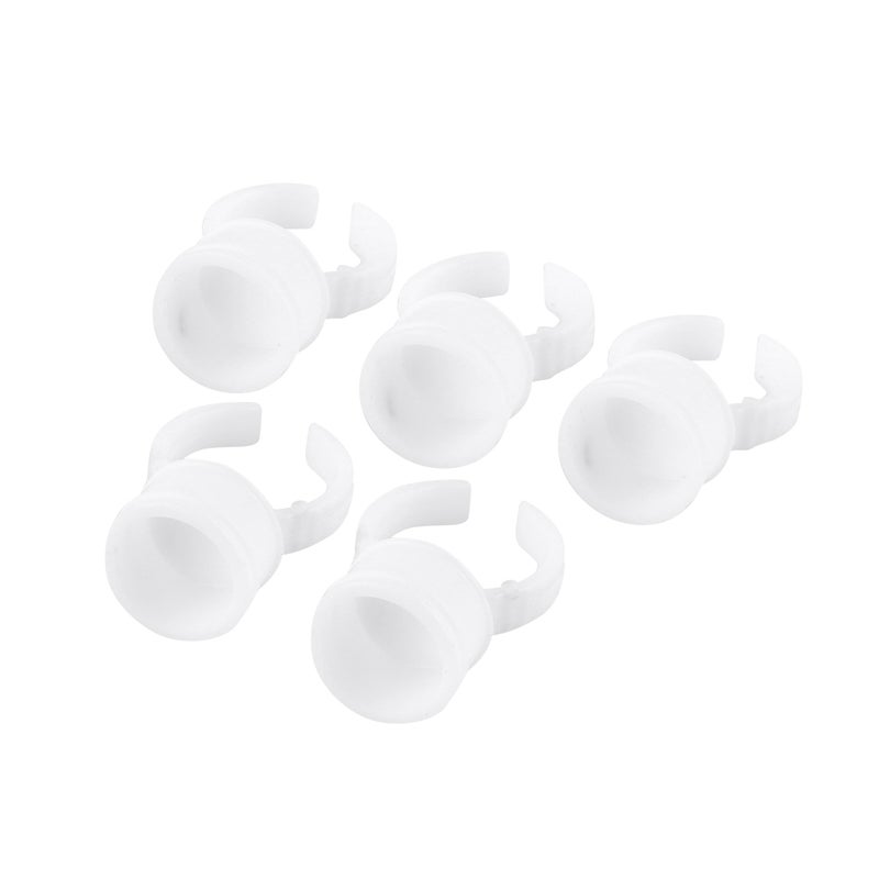 100pcs Disposable Glue Ring Pallet Holder for Eyelash Extension White Plastic Glue Pallet Tatt - Image 1