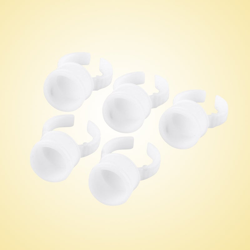 100pcs Disposable Glue Ring Pallet Holder for Eyelash Extension White Plastic Glue Pallet Tatt - Image 2