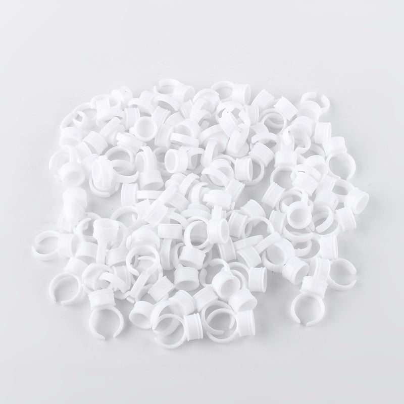 100pcs Disposable Glue Ring Pallet Holder for Eyelash Extension White Plastic Glue Pallet Tatt - Image 4