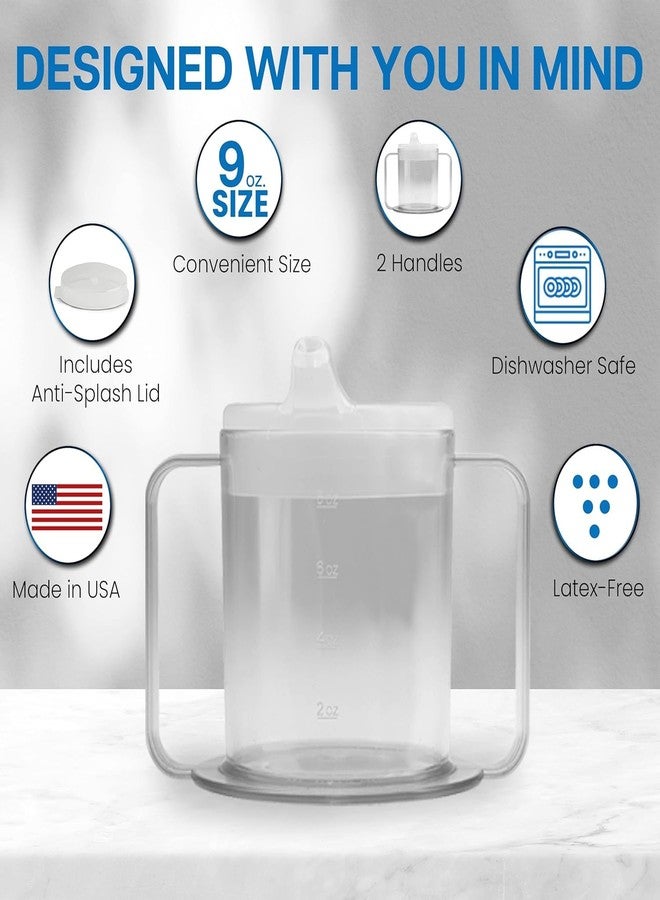 Providence Spillproof كوب شرب للكبار سعة 9 أونصات بمقبضين - كوب شرب إندبندنس بغطاءين، مناسب للبالغين ذوي الحركة المحدودة - ملحقات لذوي الاحتياجات الخاصة - أكواب لرعاية كبار السن - صنع في الولايات المتحدة الأمريكية - عبوة من قطعتين - Image 5