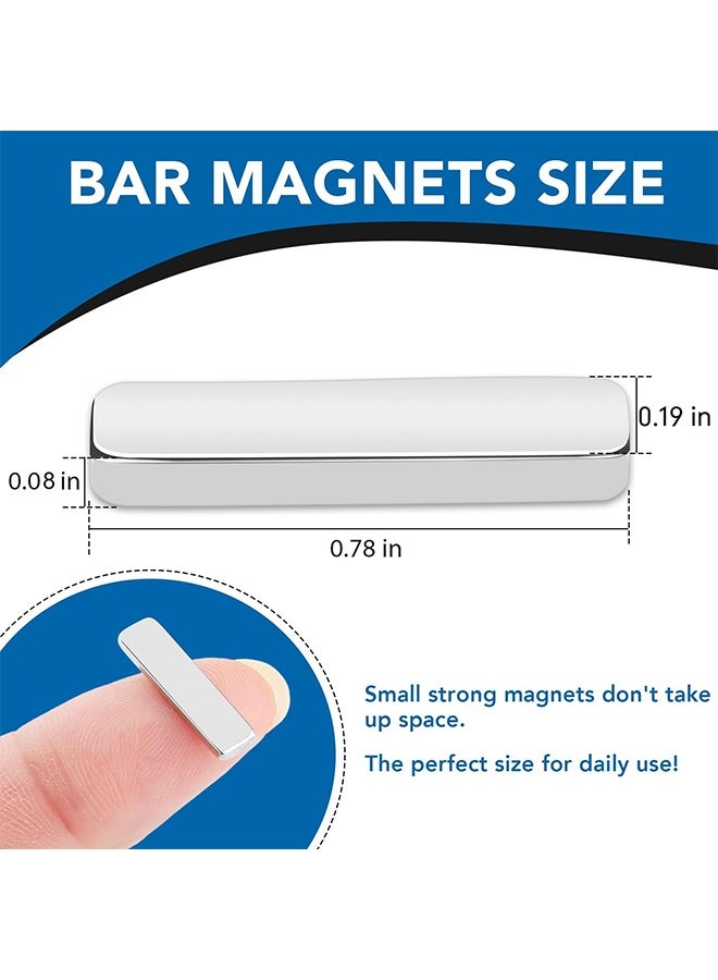 20PCS 20x5x2mm Neodymium Bar Magnets, Small Powerful Rare Earth Rectangle Magnets for Refrigerator Whiteboard Crafts Science Experiments Office Tool Storage - Image 2