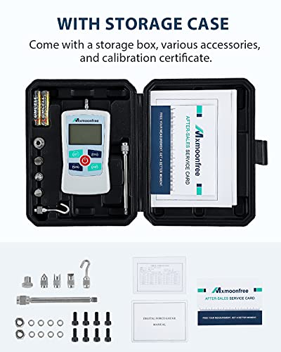 Mxmoonfree 300N Digital Force Gauge Push Pull Gauge Portable Force Meter with Units N/LB/Kg/Oz, Storage Case, Auto Backlit LCD, Auto Power-Off for Teaching School Lab Mechanical Physics (ZMF-300N) - Image 4
