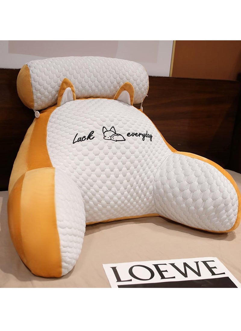 Blueland Reading Pillow, Large Size Backrest Pillow, Bed Rest Sit up Pillow with Detachable Neck Roll & Arms, Back Support Lumbar Cushion, Memory Foam Pillow with Removeable and Washable Cover  - Image 1