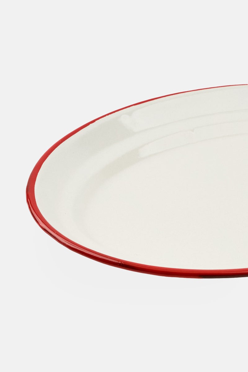 ibili Enamelled Steel Oval Platter, Red - Image 3