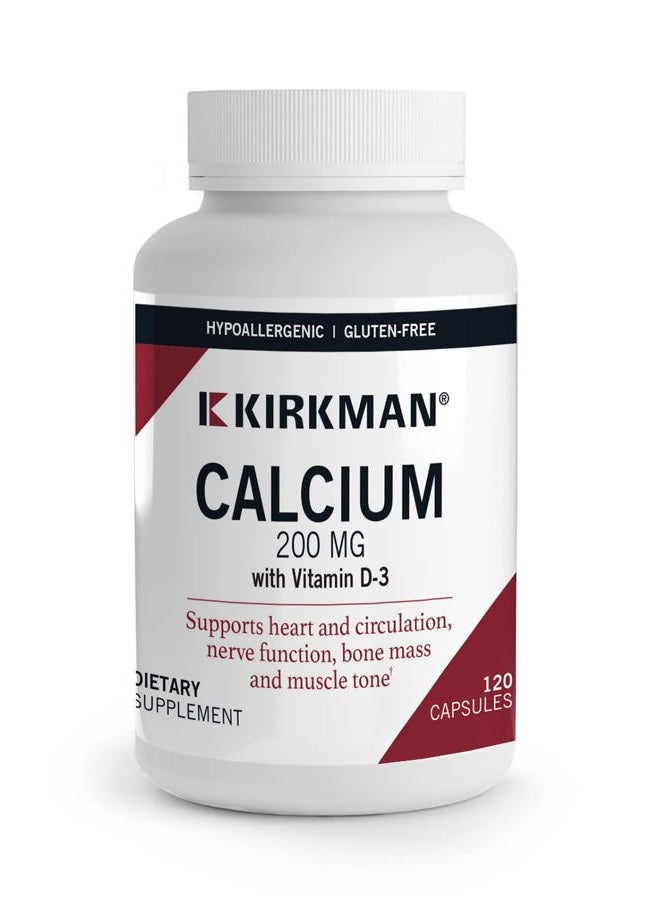 Kirkman S Purest Calcium 200 Mg Bio Max Series Hypoallergenic Vegetarian Capsules, 120 Count - Image 1