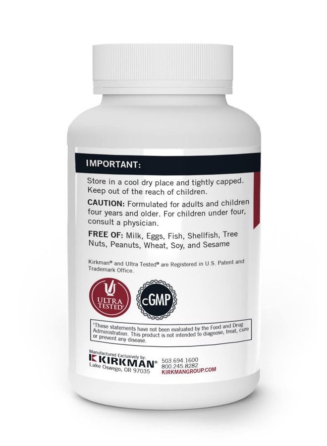 Kirkman S Purest Calcium 200 Mg Bio Max Series Hypoallergenic Vegetarian Capsules, 120 Count - Image 3