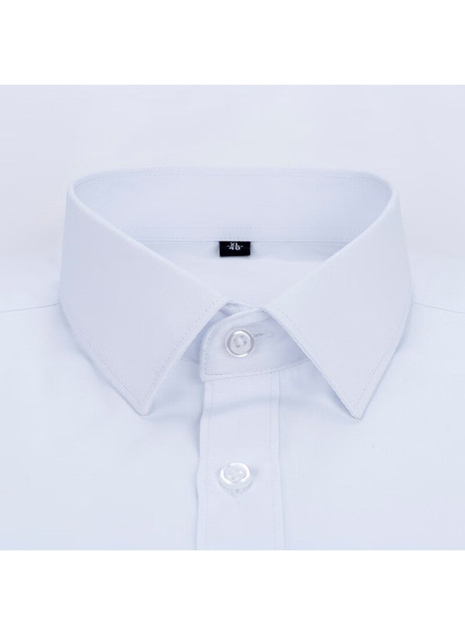 Tucano Men's Bamboo Fiber Short Sleeve Shirt Business Formal Casual Fashion Solid Color All-match Men's Wear White L - Image 2