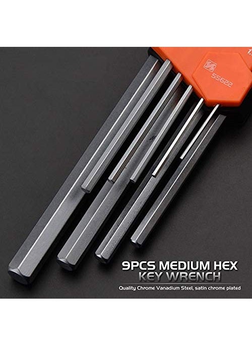 GSK Cut GSK Cut Medium Hex Key WrenchAllen Key Set of 9 Pieces Long Length from 15 to10 mm  - Image 4