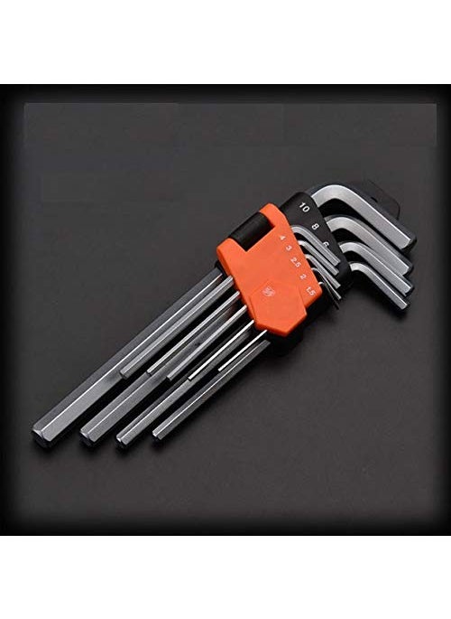 GSK Cut GSK Cut Medium Hex Key WrenchAllen Key Set of 9 Pieces Long Length from 15 to10 mm  - Image 3