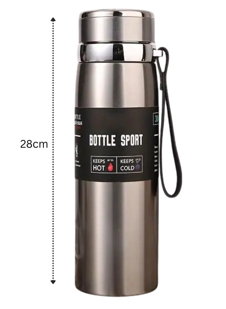 سبال كوب سفر مزدوج الجدار من الفولاذ المقاوم للصدأ، زجاجة مياه معزولة سعة 1000 مل، ترمس للسيارة، للاستخدام الخارجي - Image 2