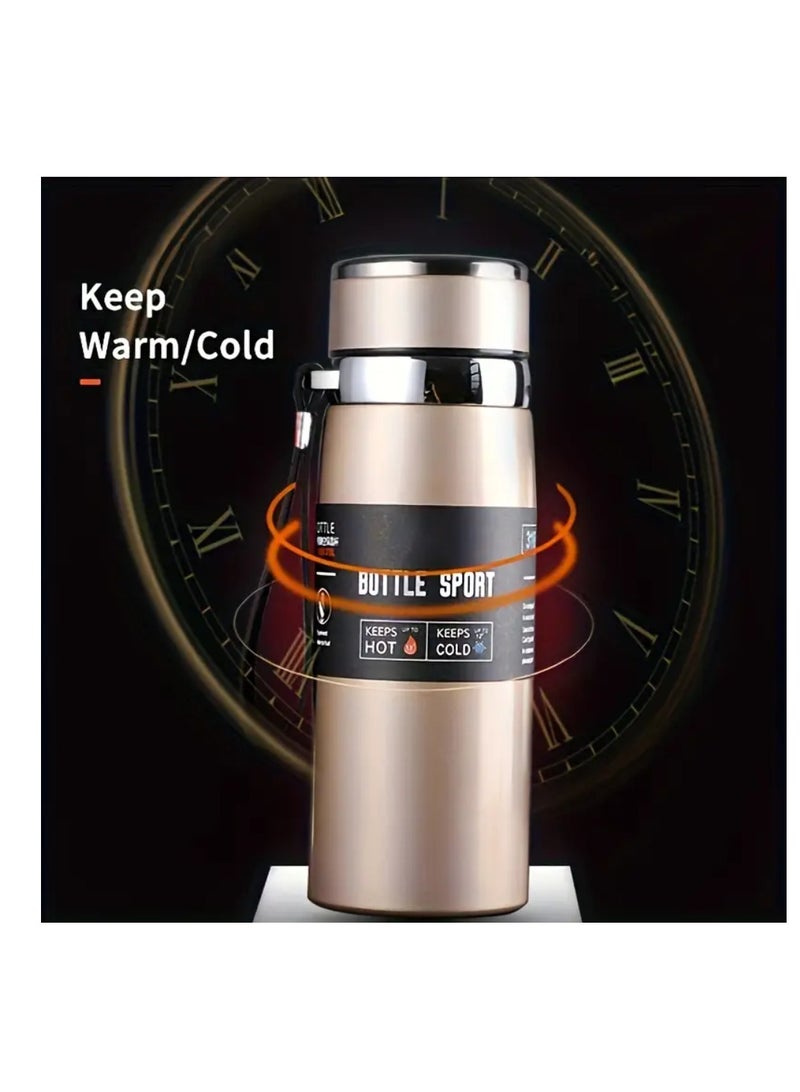 سبال كوب سفر مزدوج الجدار من الفولاذ المقاوم للصدأ، زجاجة مياه معزولة سعة 1000 مل، ترمس للسيارة، للاستخدام الخارجي - Image 5