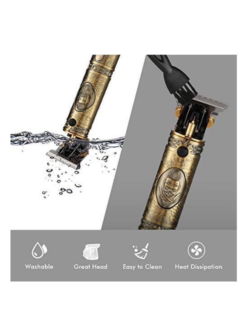 ELTRAZONE Upgraded Hair Trimmer Beard Clippers for Men Professional USB Electric Hair Clippers for Hair Cutting T Blade Gold Trimmers Pro Li Cordless Outliner Zero Gaped Rechargeable Retro Trimmer LED Display - Image 4