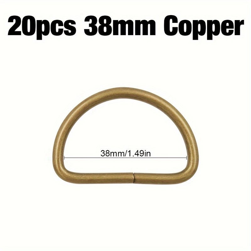 20 Grains Copper Metal D Buckle Size 38mm - Image 1