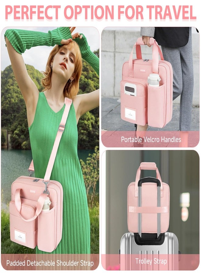 Jaffzora Zipper Binder 3 Ring with Shoulder Strap, 700 Sheets Capacity 3 Inch Binder with Zipper Fits 13 Inch Laptop for School and Office,Pink - Image 4
