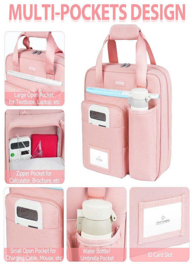 Jaffzora Zipper Binder 3 Ring with Shoulder Strap, 700 Sheets Capacity 3 Inch Binder with Zipper Fits 13 Inch Laptop for School and Office,Pink - Image 3