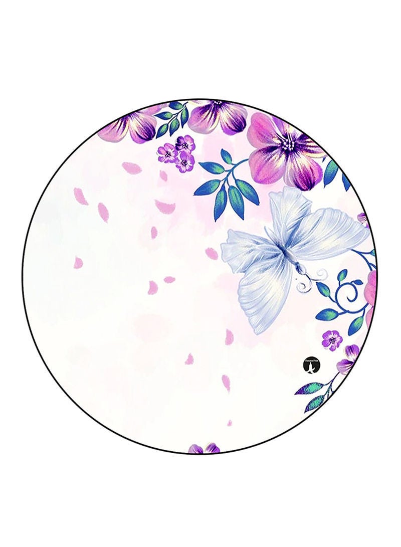 RKN Butterfly Printed Mouse Pad  Round  Multicolour