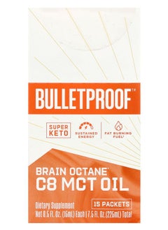 Brain Octane® C8 MCT Oil  15 Packets 0.5 fl oz (15 ml) Each