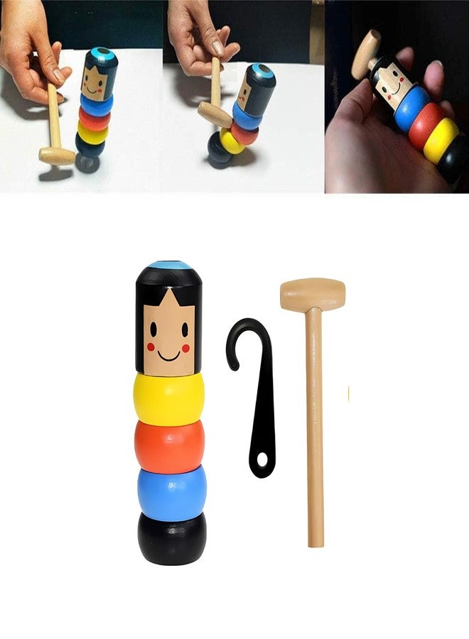 Crackles Immortal Wooden Man Magic Doll Toy for Kids | Unbreakable Tumbling Acrobatic Toy | Stage Trick Props | Tricks | Magic Toy - Pack of 1 - Image 1