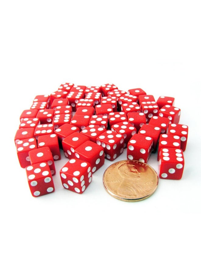Koplow Games Koplow Games Set of 50 8mm Six-Sided D6 Small Square-Edge Dice - Red with White Pips  - Image 5