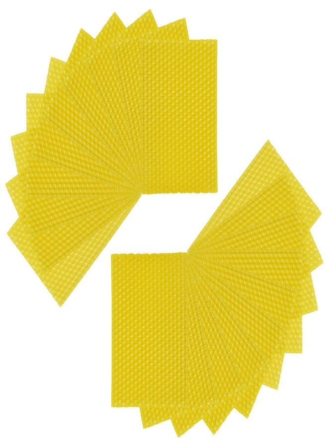 Flylin 20Pcs Beeswax DIY Candle Making Kit, Natural Beeswax Honeycomb Sheets for Candle Making Beekeeping, Beehive Wax Foundation Sheets Candle Rolling Kit for Beeswax Sheets & Decorations (132 x 90 mm) - Image 1